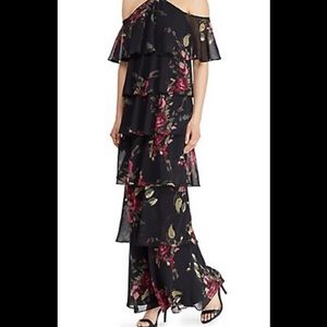 RALPH LAUREN FLORAL RUFFLE GOWN
